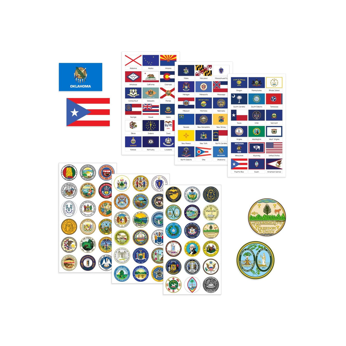 Hygloss Sticker Decal, 4 Sets, 50 Seals and 50 Flags