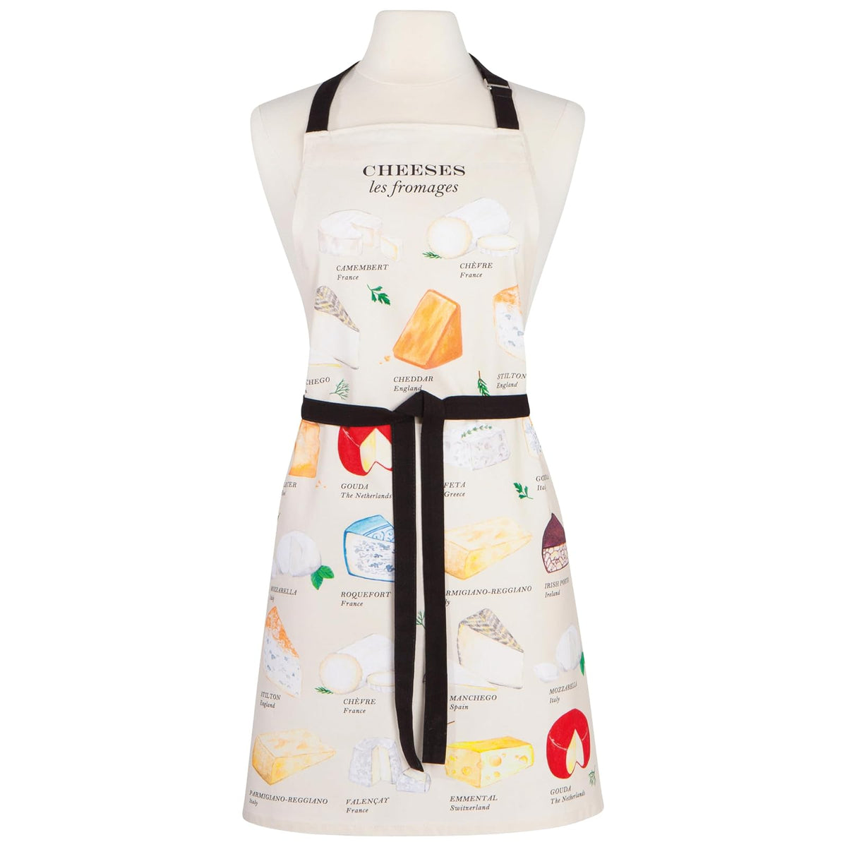 Now Designs Apron, W28 x L32in, Les Fromages