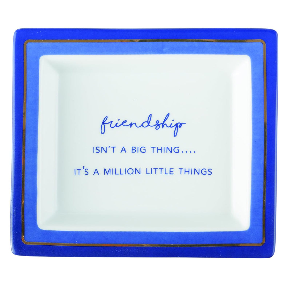 Two's Company Tray, 6.3" x 5.8" x 1", Blue