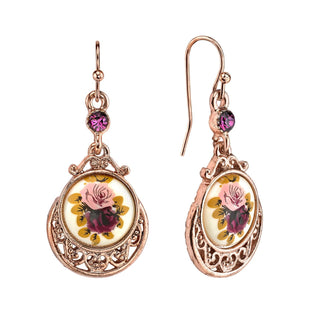 1928 Jewelry Company Earring, 1.75"L x 0.75"W, Amethyst