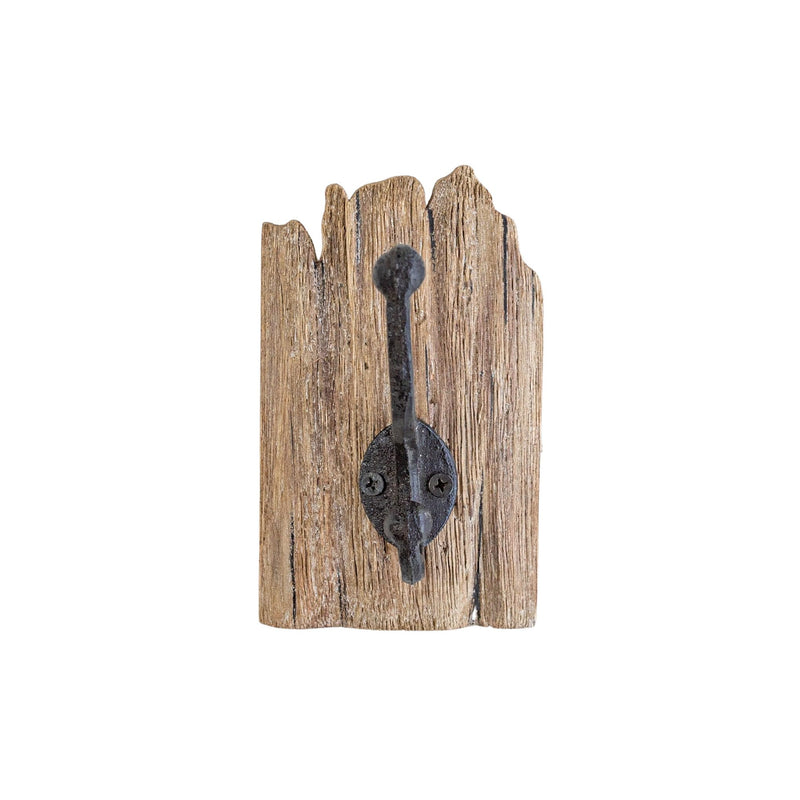 Foreside Home & Garden Rustic Wall Hook Natural Wood & Metal