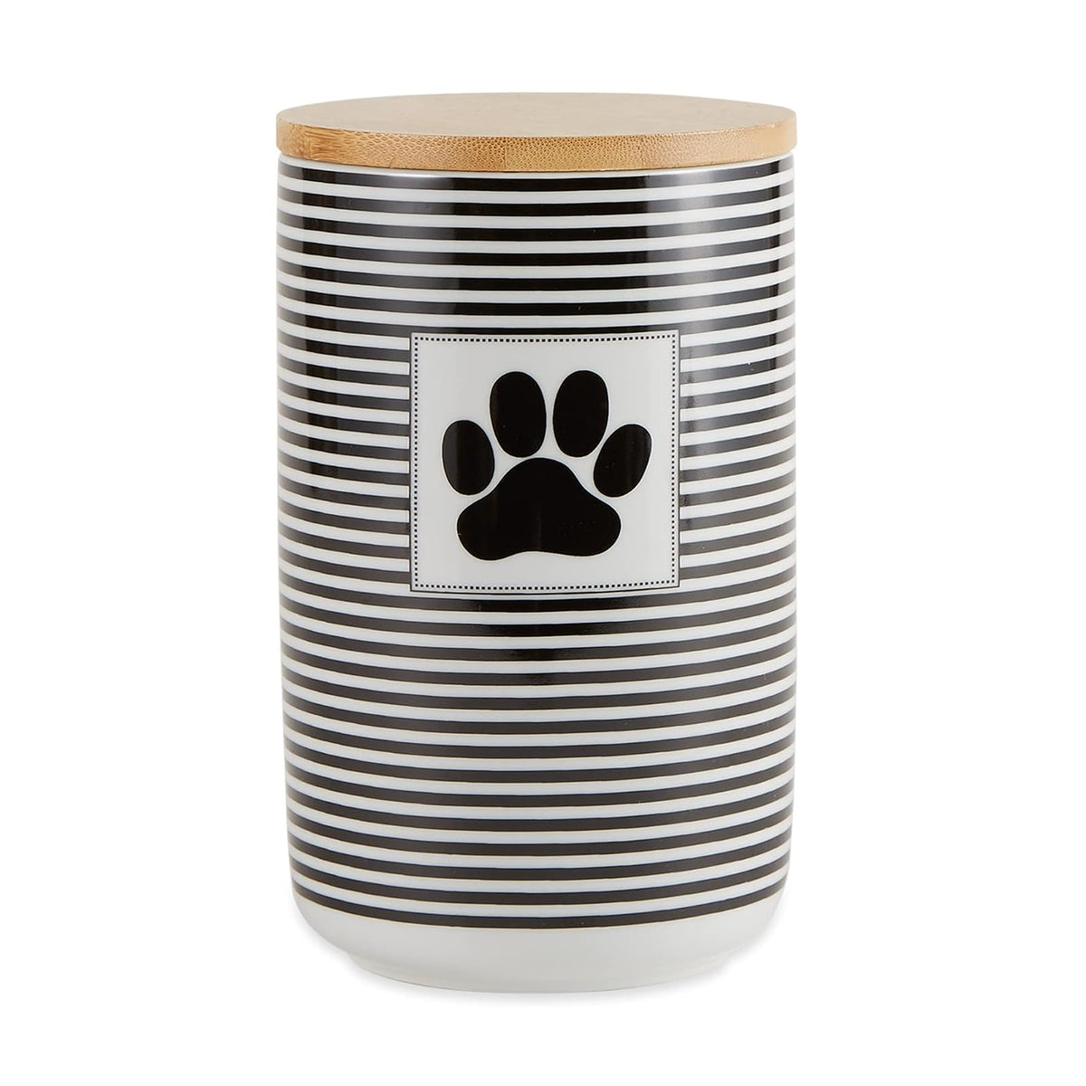 DII Design Bone Dry Paw & Patch Ceramic Pet Collection, Treat Canister, 4x6.5, Black,Treat Canister, 4x6.5,5742