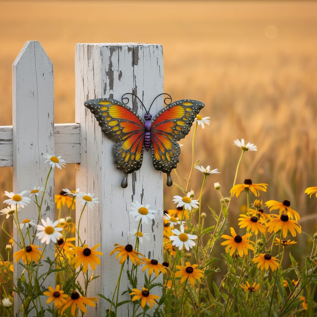 Comfy Hour Travel on Wings Collection 12" Metal Art Butterfly Wall Decor