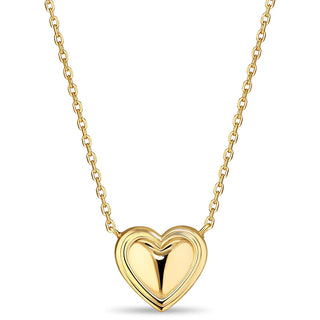 DEVATA Necklace, 16/17"/18" Length, Gold Plated/Contour-lined Heart LVP2619/Cabl