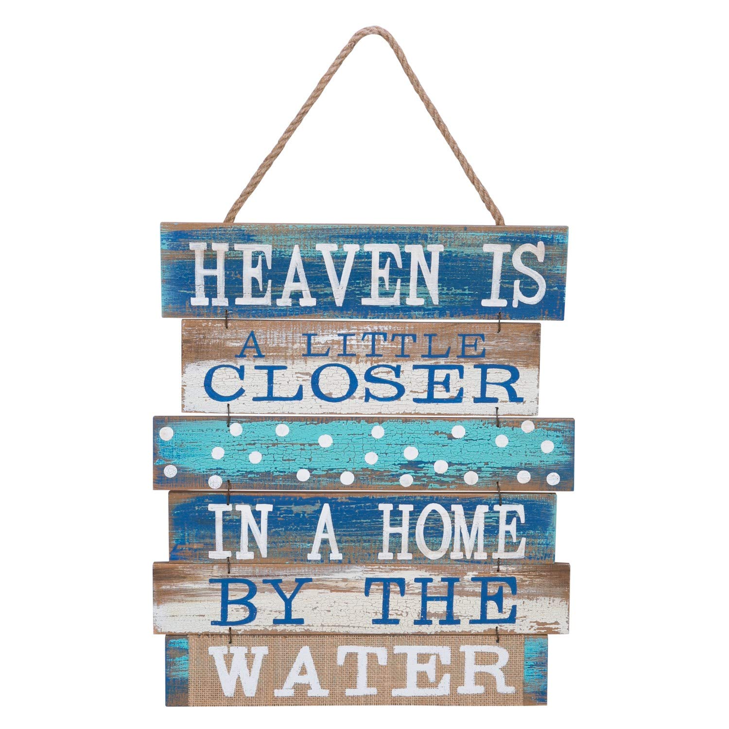 Beachcombers Heaven is a Little Closer in a Home By the Water Wood Wall Plaque Beach Nautical Decor