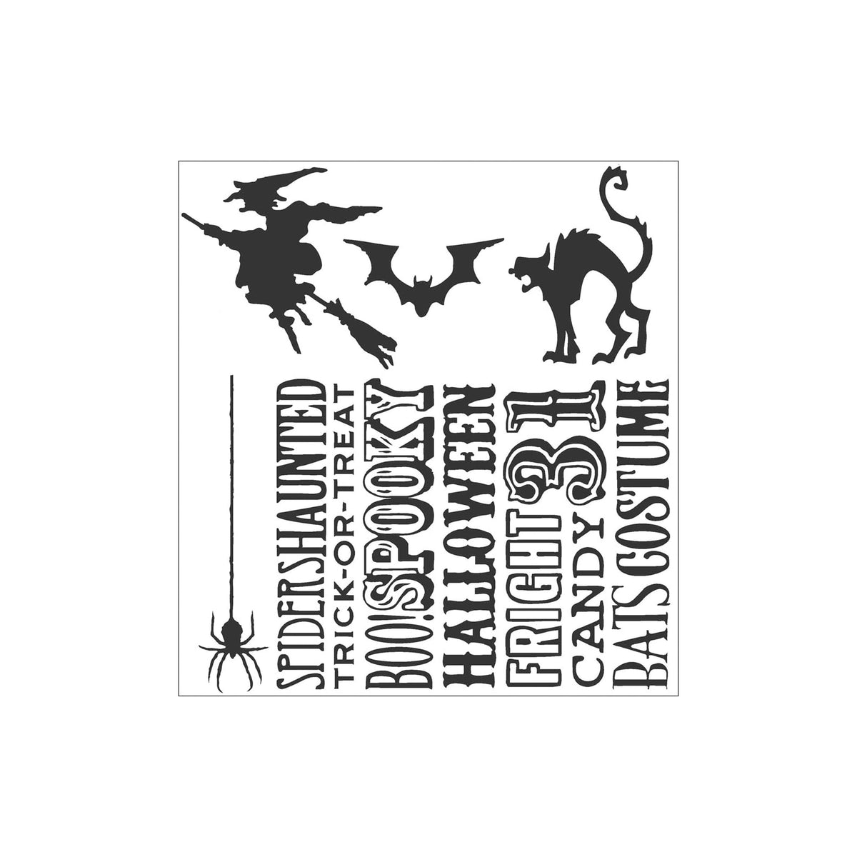 Stampers Anonymous Rubber Stamp, Pest Repeller v.447, Halloween Silhouettes