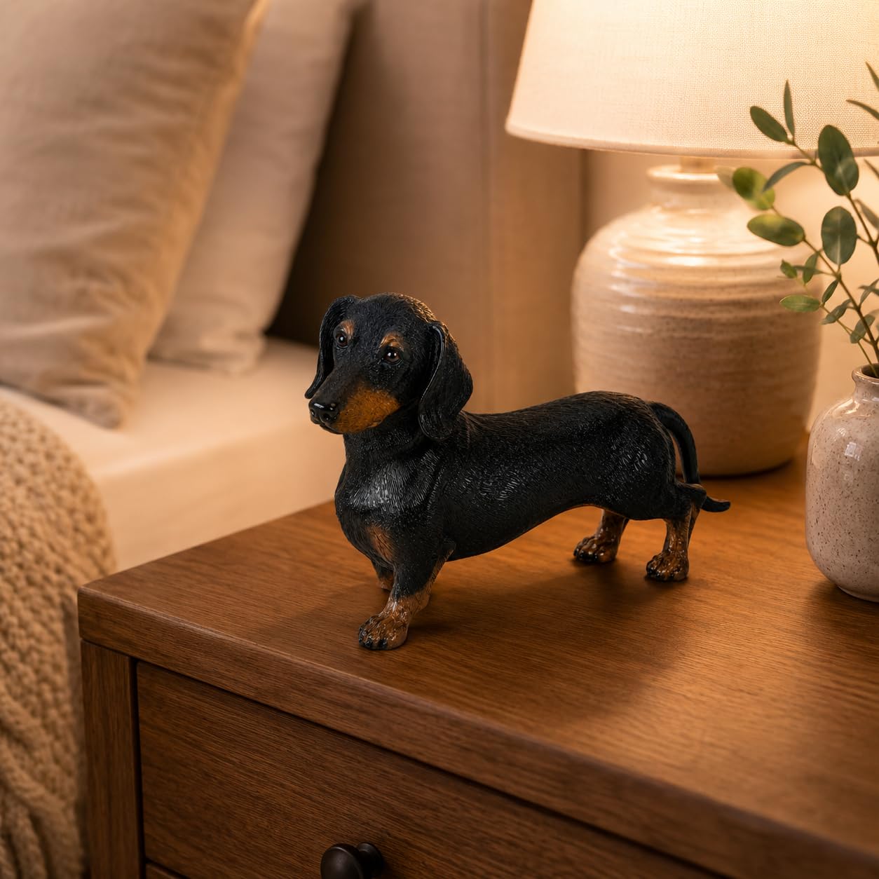 Comfy Hour 7 Inch Dachshund Statue, Realistic Dog Figurine