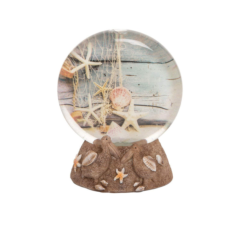 Beachcombers Resin Pelican or Sea Star Waterball, 5.89-inch Height, Holiday Season Decoration