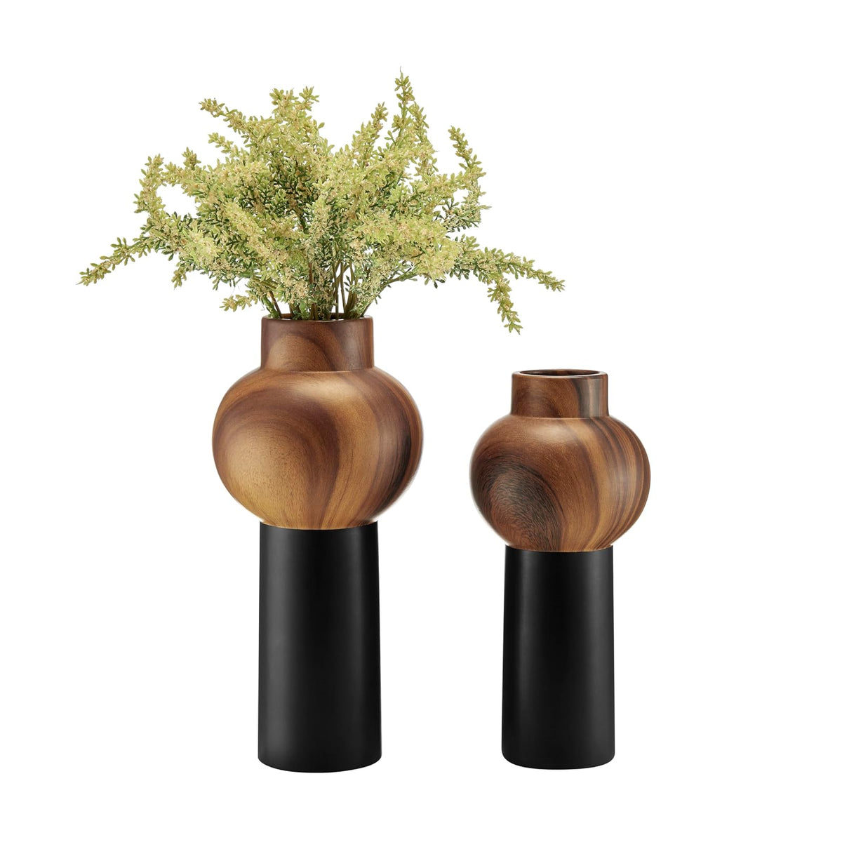 Danya B Vase, Black and Walnut, Black and Walnut