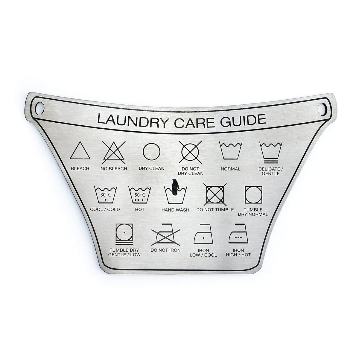 RSVP International Decorative Magnet, Laundry Care Guide, 5.75x3.25", Stainless