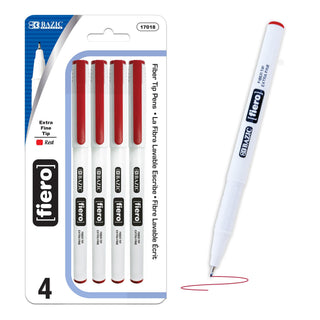 BAZIC PRODUCTS Marking Pen, 4 Count (Pack of 1), Red (4-count)