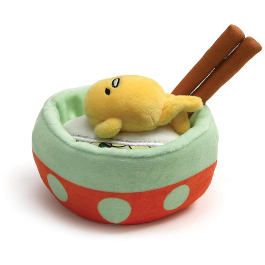 GUND Sanrio Gudetama Lazy Egg Noodle Bowl with Chopsticks Stuffed Animal Plush, 4.5"