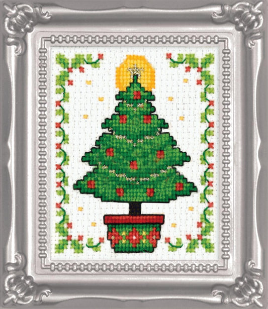 Design Works Crafts Tobin Christmas Tree Ornament Counted Cross Stitch Kit, 2-Inch x 3-Inch