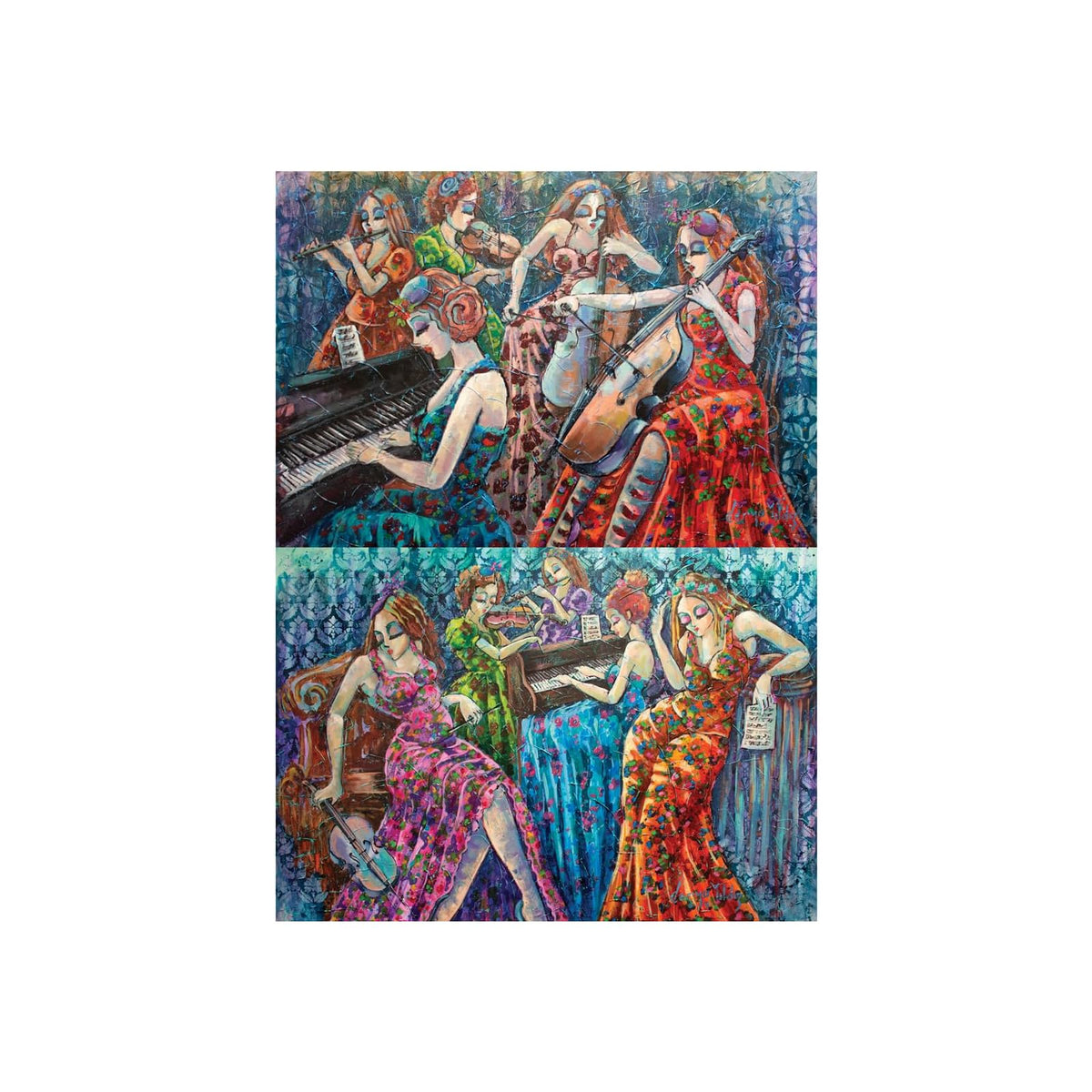 Anatolian Puzzles, 19x13 inches, Colorful Notes