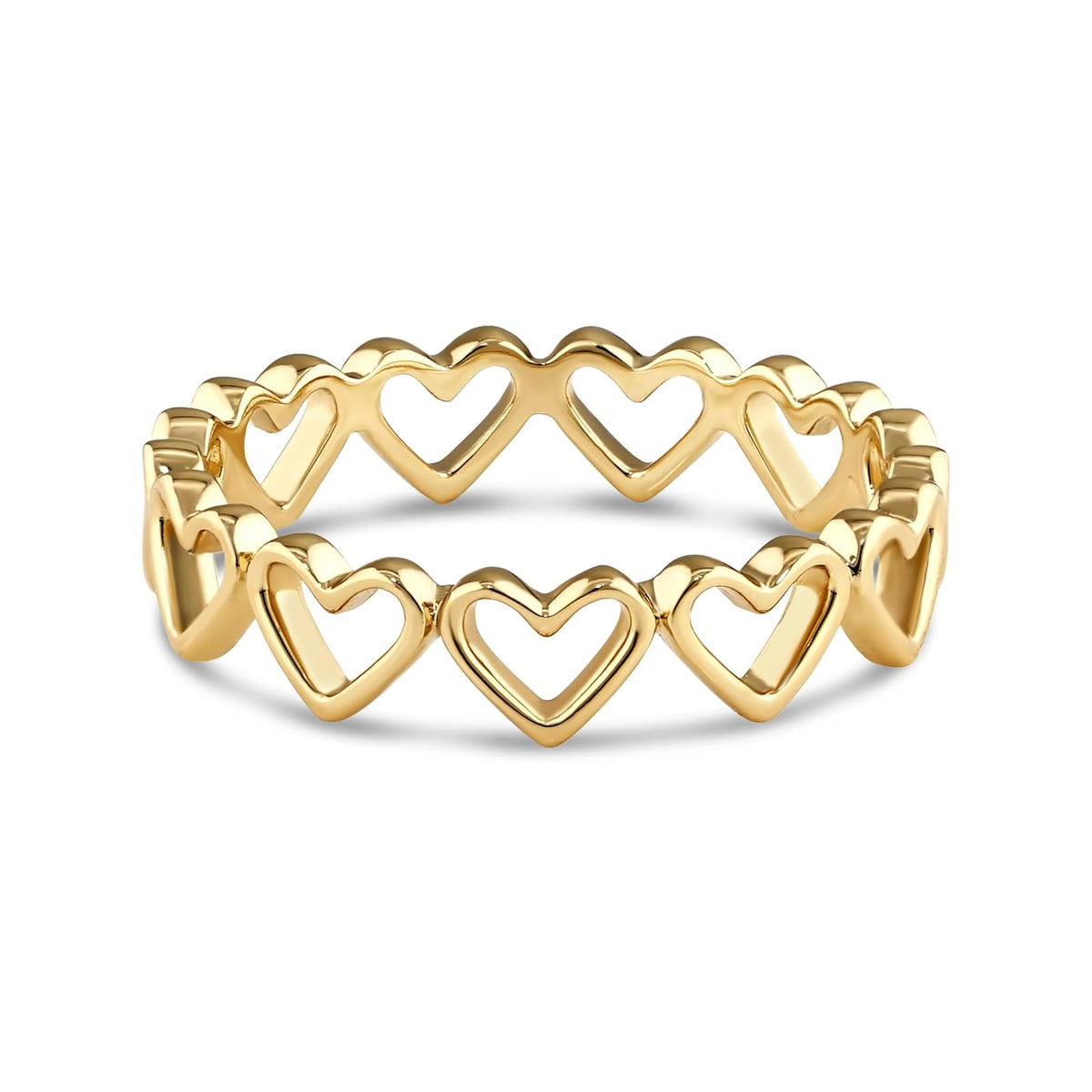DEVATA Ring, 7, Gold Plated/Open Heart Eternity LVR8251
