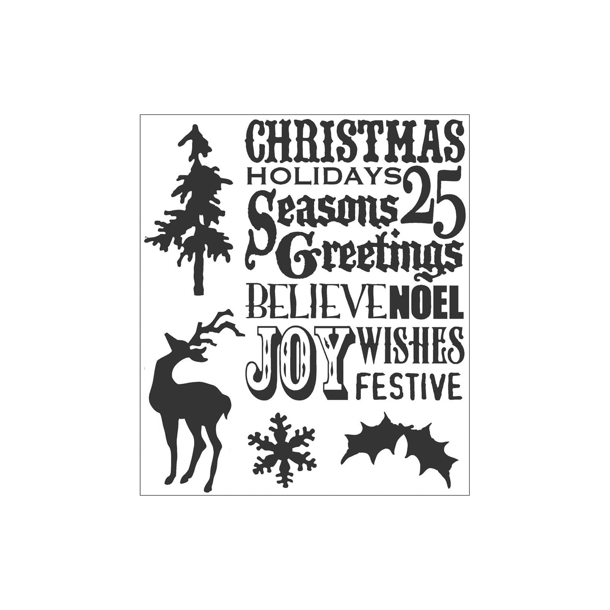 Stampers Anonymous Rubber Stamp, 8-1/2 x 7 inches, Seasons Silhouettes