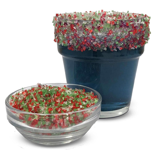 Ultimate Baker Snowy River Holiday Cocktail Sugar - Kosher All Natural Festive Cocktail Rimmer and Coffee Rimmer (Holiday, 8oz Bag)