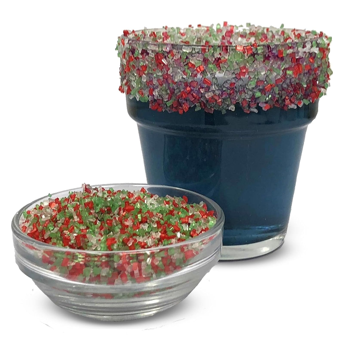 Ultimate Baker Snowy River Holiday Cocktail Sugar - Kosher All Natural Festive Cocktail Rimmer and Coffee Rimmer (Holiday, 1lb Bag)