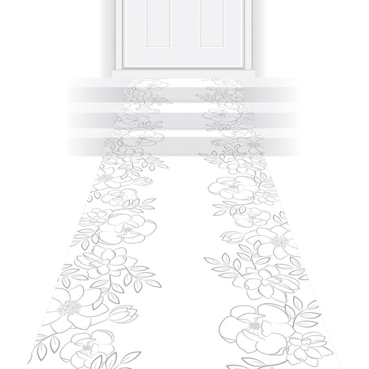 Beistle Rug, 2' x 10' (Rectangular), White/Gray