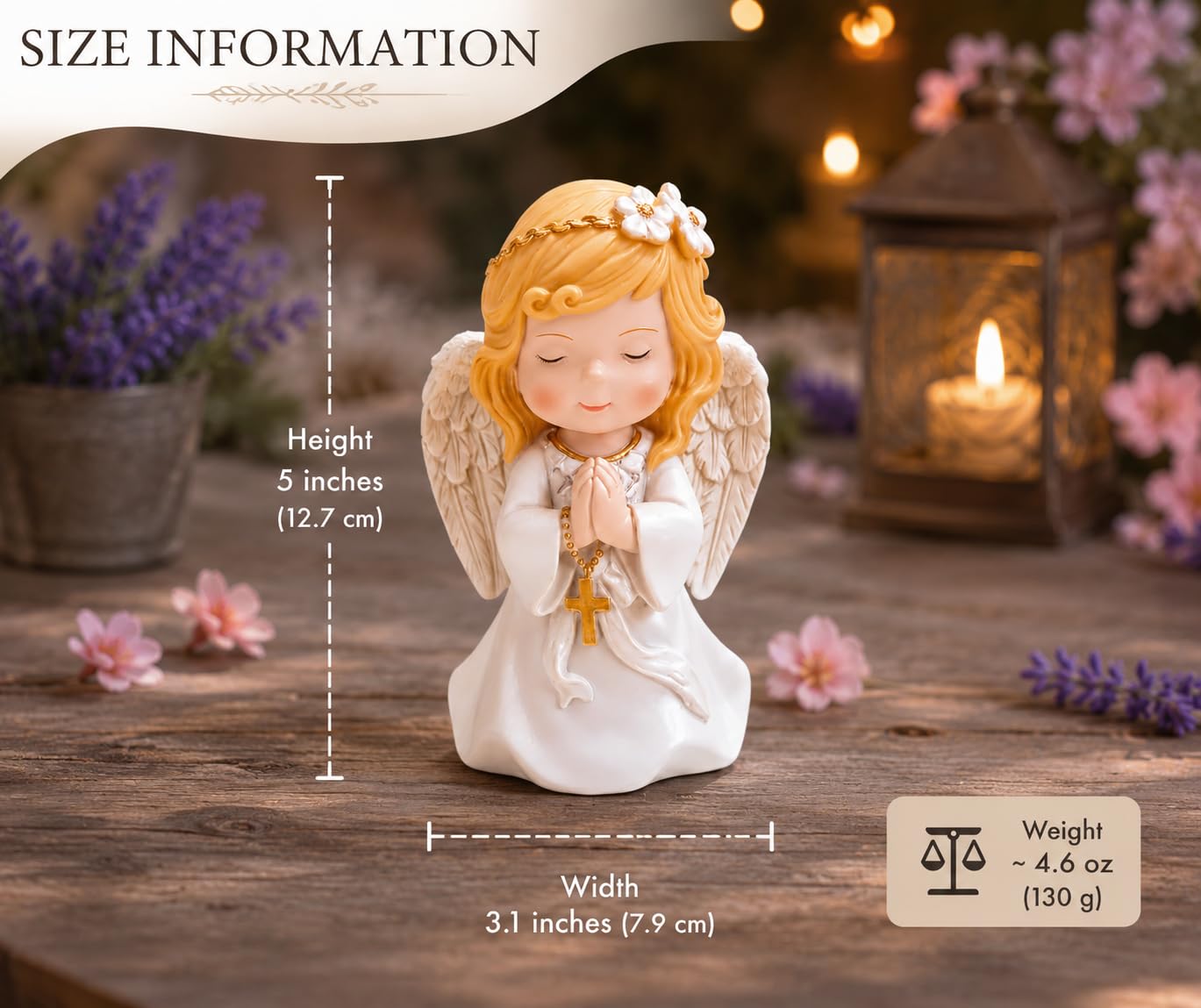 Comfy Hour 5 Inch First Communion Praying Angel Figurine, Keepsake