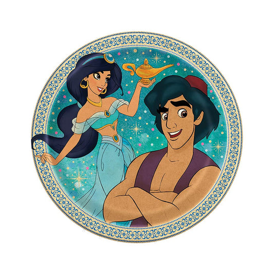 Unique Industries Unique Disney Aladdin Round Dessert Plates-8 Pcs, 7", Multicolor