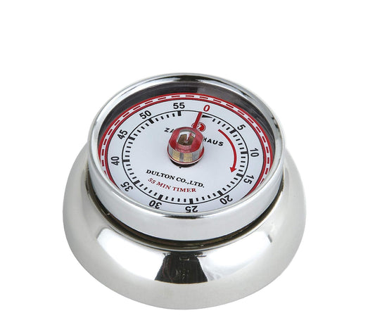 Frieling Zassenhaus Retro Collection 'Speed' - Kitchen Timer with Magnet - Times up to 55 Minutes - Stainless Steel