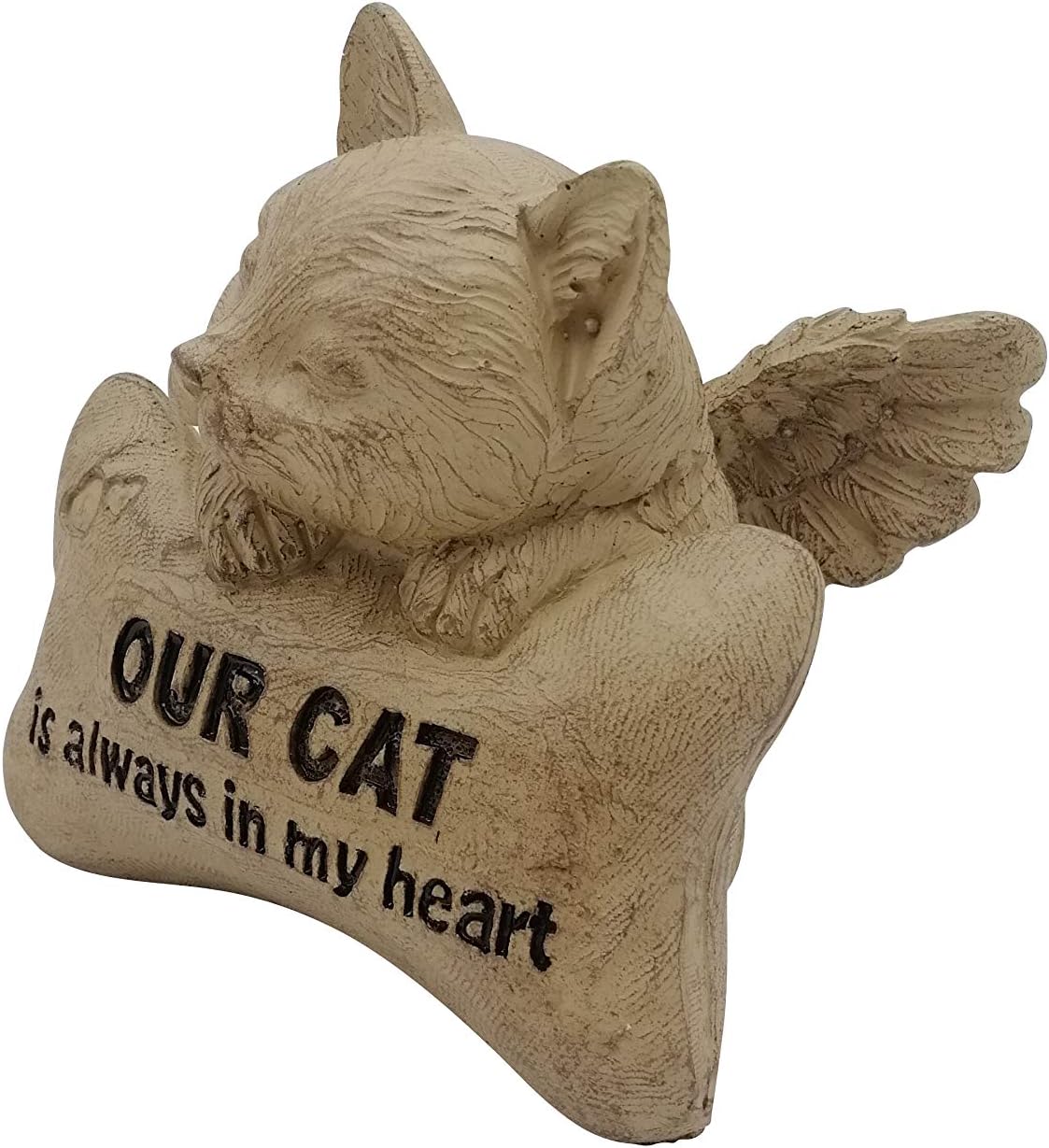 Comfy Hour Pet In Loving Memory Collection 5" Sleeping Cat Angel On Bone Figurine - in Memory of My Best Friend Bereavement, Brown, Polyresin