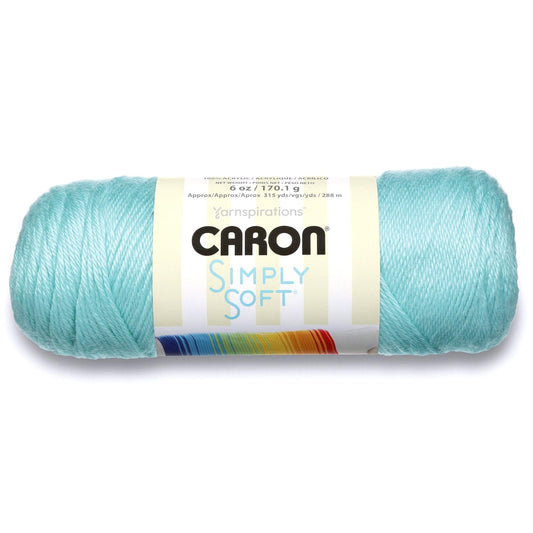 Spinrite Yarns (CA) Caron Simply Soft Solids Yarn, 6oz, Gauge 4 Medium, 100% acrylic - Robins Egg - Machine Wash & Dry