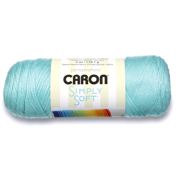 Spinrite Yarns (CA) Caron Simply Soft Solids Yarn, 6oz, Gauge 4 Medium, 100% acrylic - Robins Egg - Machine Wash & Dry