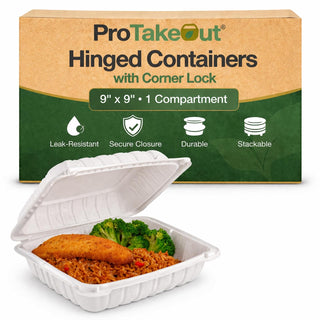 ProTakeOut Food Storage Container, 9 x 9 inch, White