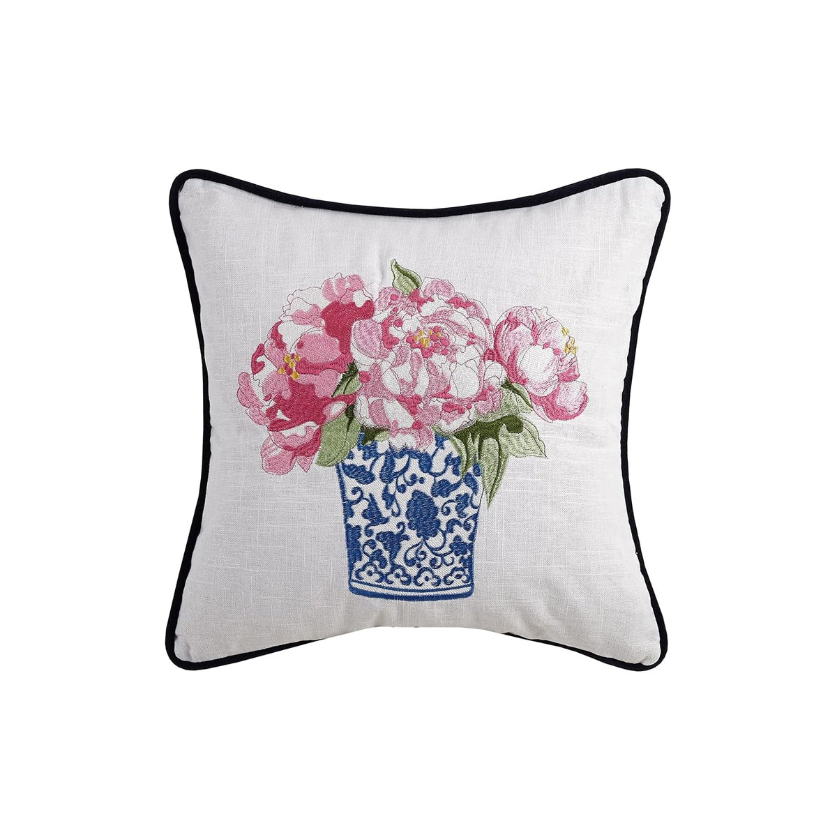 Peking Handicraft Pillow, 16" x 16", Pink