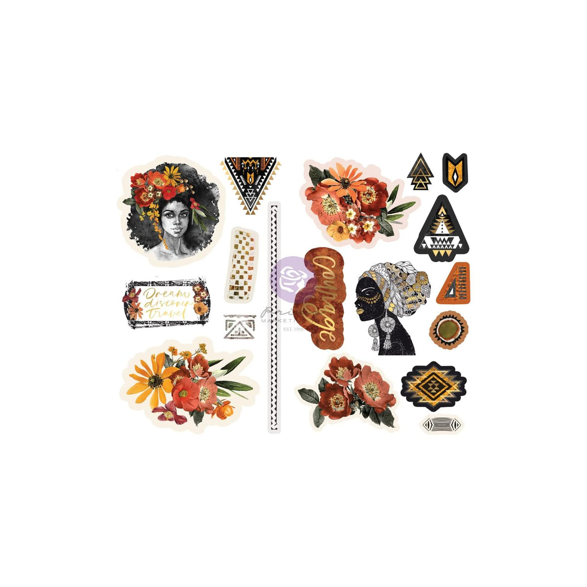 PRIMA MARKETING INC Art And Craft Supply, Diamond Chipboard Stickers 18 pcs, Sha