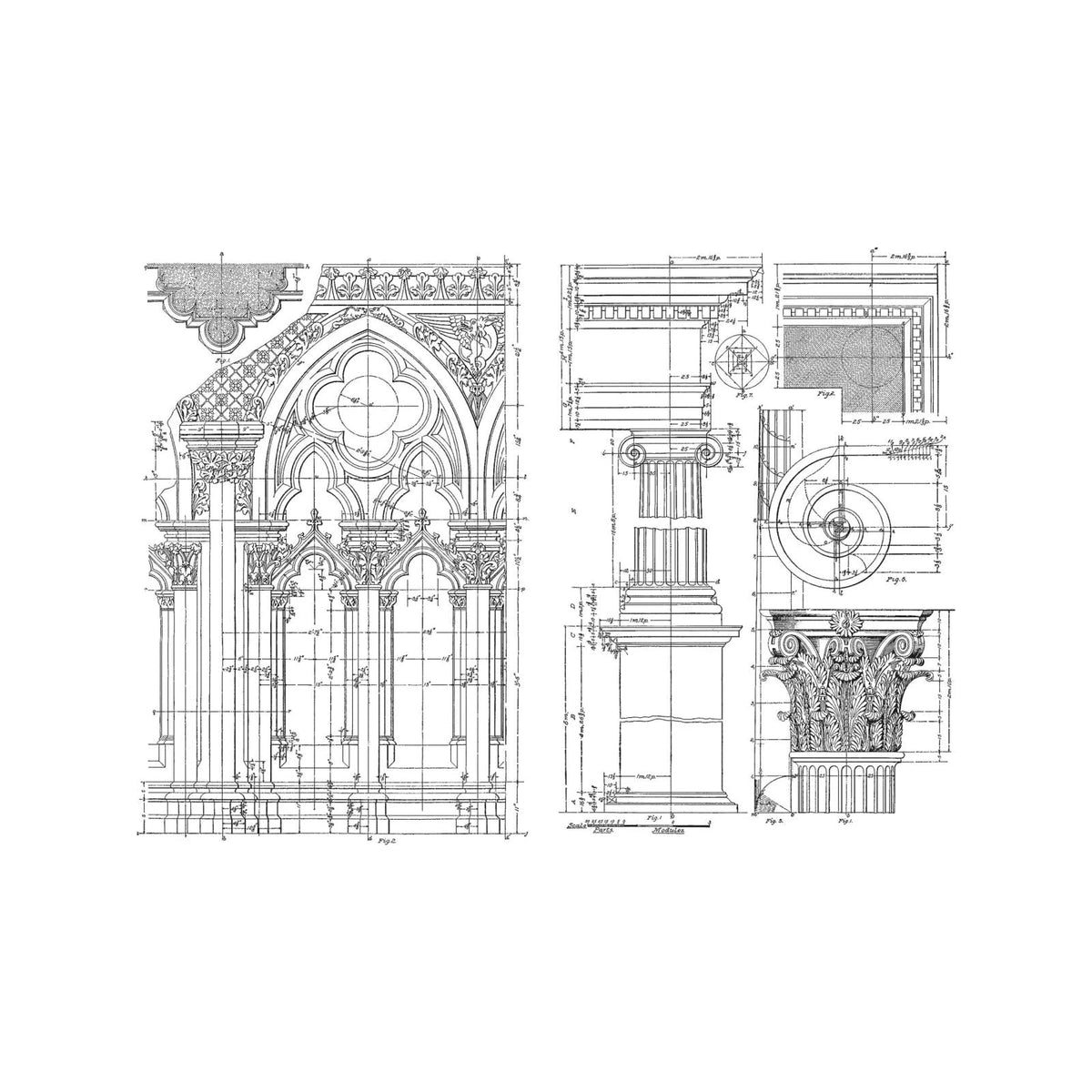 Stampers Anonymous Rubber Stamp, 14.76 x 9.84 cm, Architecture