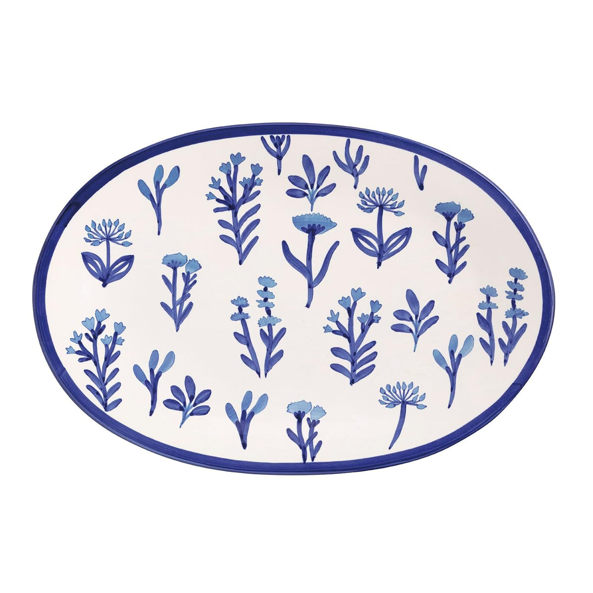 Mud Pie Dishware Plate, 11 1/4" x 17", Blue