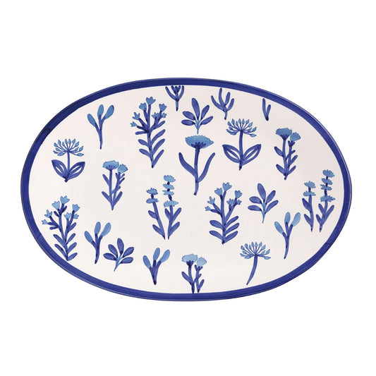 Mud Pie Dishware Plate, 11 1/4" x 17", Blue