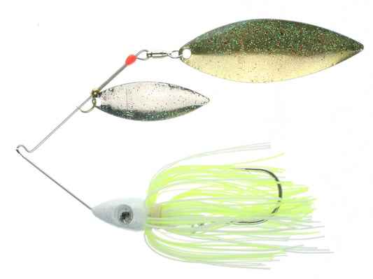 Nichols Lures DF64-1 Pulsator Depth Finder Metal Flake Spinnerbait, White & Chartreuse Nik/Gld, 1oz, White & Chartreuse/Nickel Gold