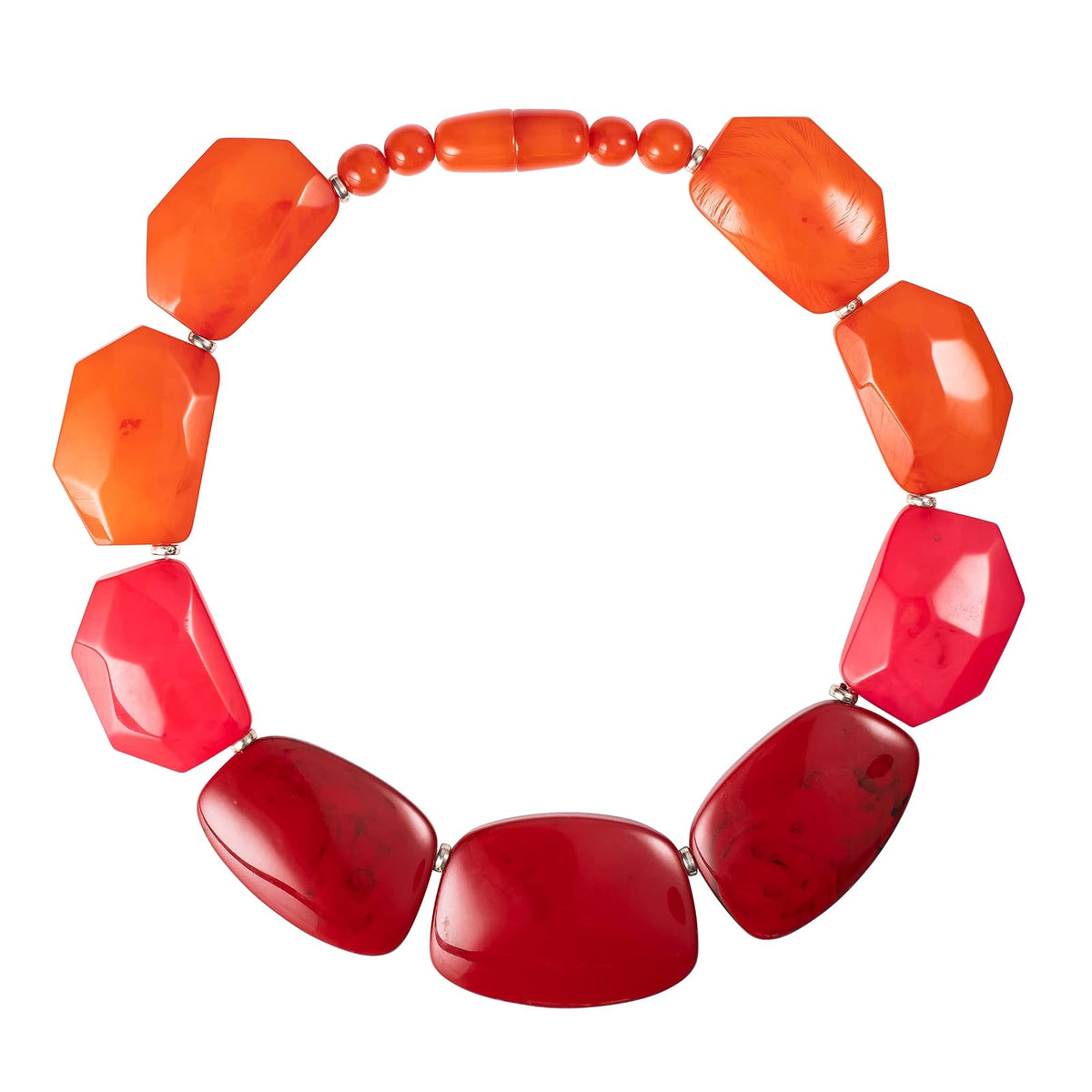 ZAVANA Necklace, 45 cm, Red/Orange