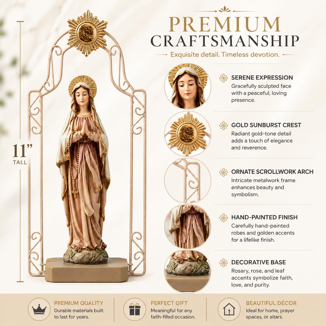 Comfy Hour The Story of Jesus Nativity Scene Collection 11" Religious Praying Virgin Mary Statue, The Blessed Mother of The Immaculate Concepcion Home Madonna Figurine, Polyresin