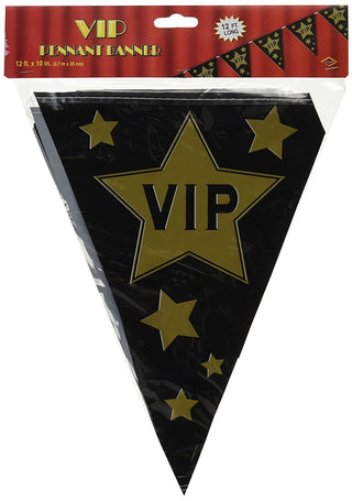 Beistle Banner, 11" x 12', Black/Gold