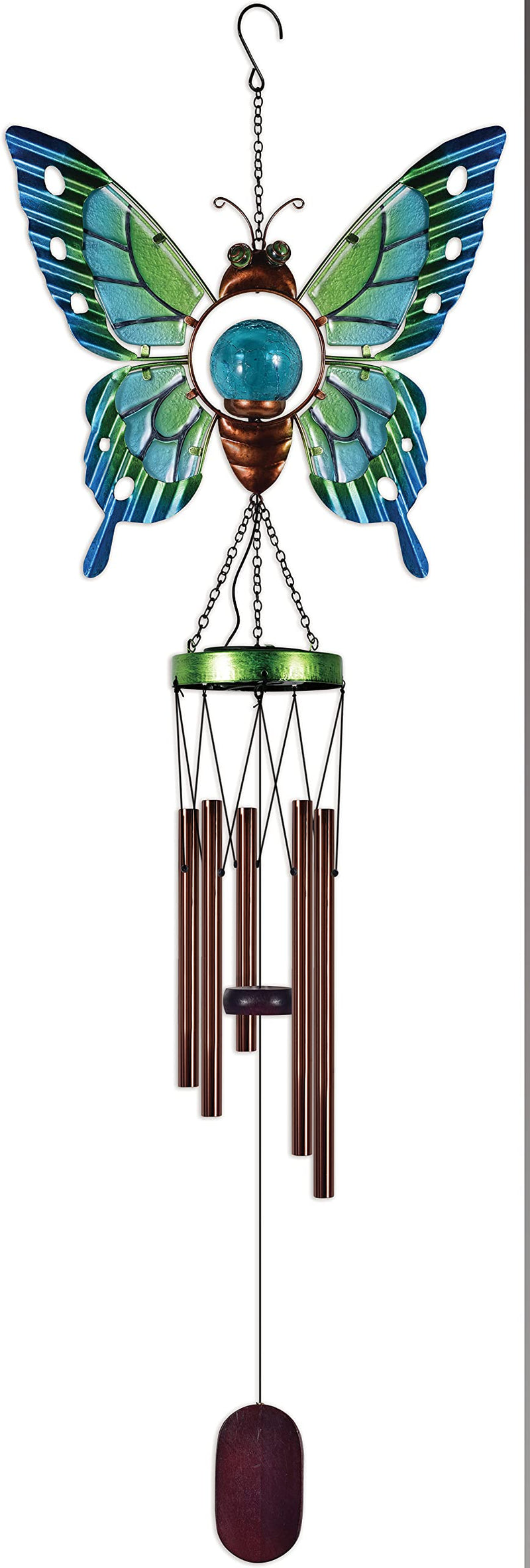 Sunset Vista Designs 93823 Solar Wind Chime (Butterfly, 38-inch Height)