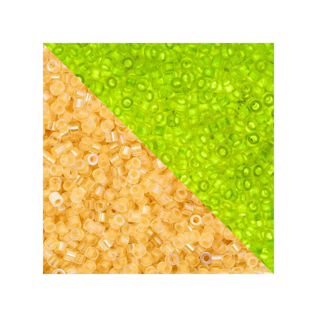 John Bead Craft Bead, Size 11, Gold Yellow Glow in Dark AB