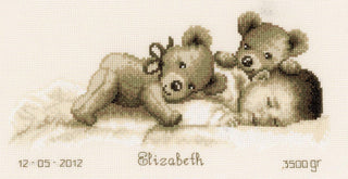 Vervaco Counted Cross Stitch Kit Baby Sleeps 12" x 6.4"