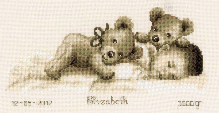 Vervaco Counted Cross Stitch Kit Baby Sleeps 12" x 6.4"