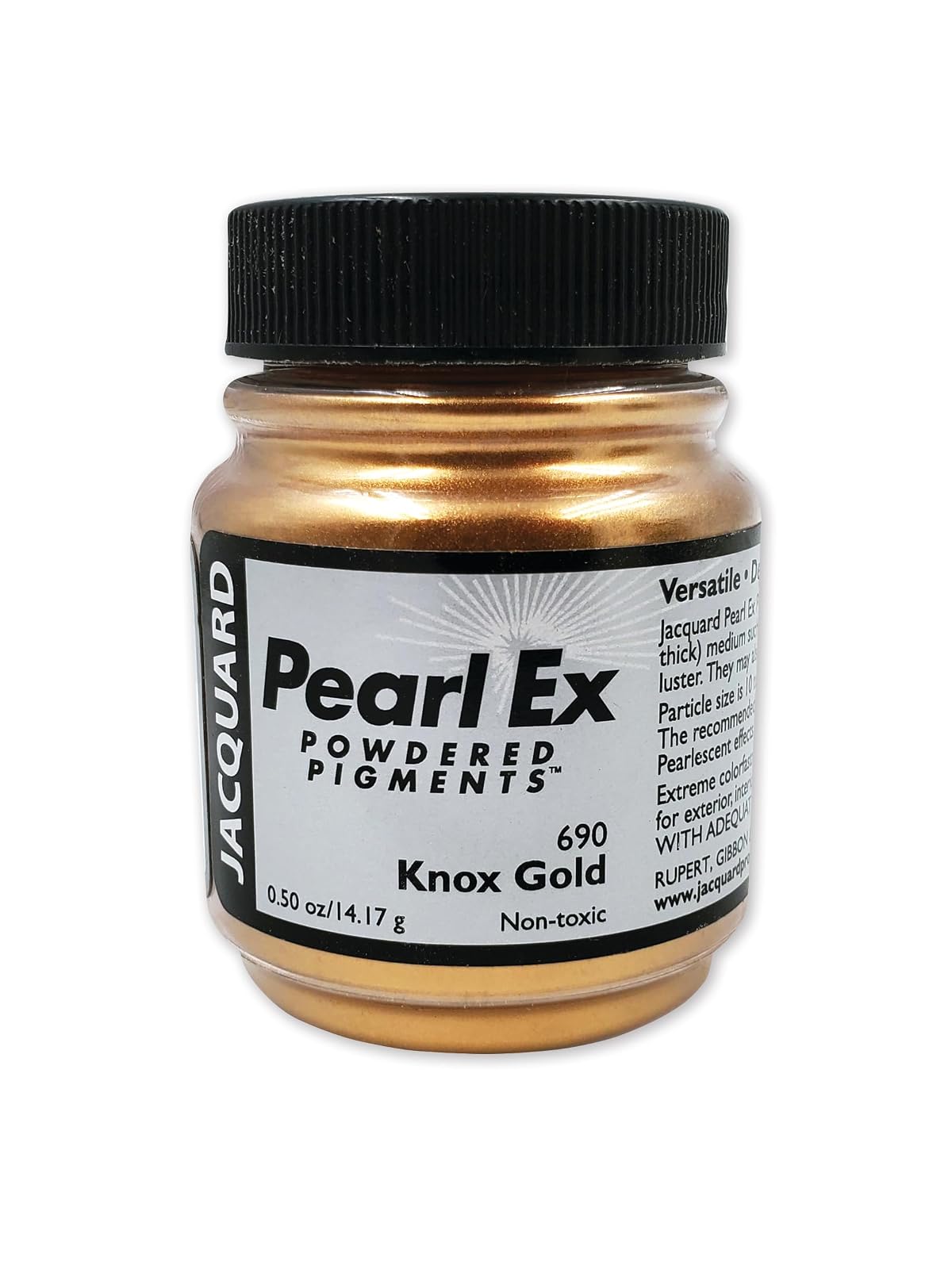 Pearl-Ex Pigment by Jacquard, Creates Metallic or Pearlescent Effect.5 Ounce Jar, Knox Gold