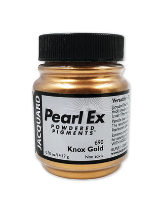 Pearl-Ex Pigment by Jacquard, Creates Metallic or Pearlescent Effect.5 Ounce Jar, Knox Gold