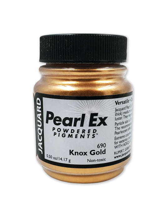 Pearl-Ex Pigment by Jacquard, Creates Metallic or Pearlescent Effect.5 Ounce Jar, Knox Gold