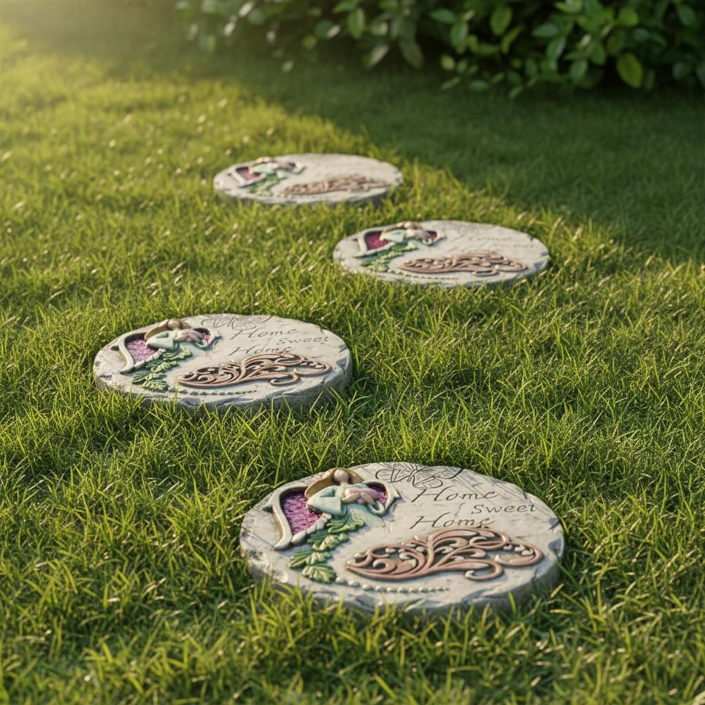 Comfy Hour 10" Angel Home Sweet Home Garden Stepping Stone