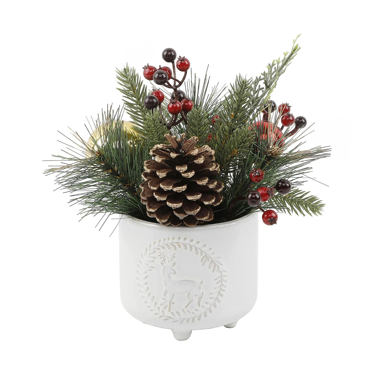 Flora Bunda Artificial Plant, 7.5 x 7.5 x 9, Ivory
