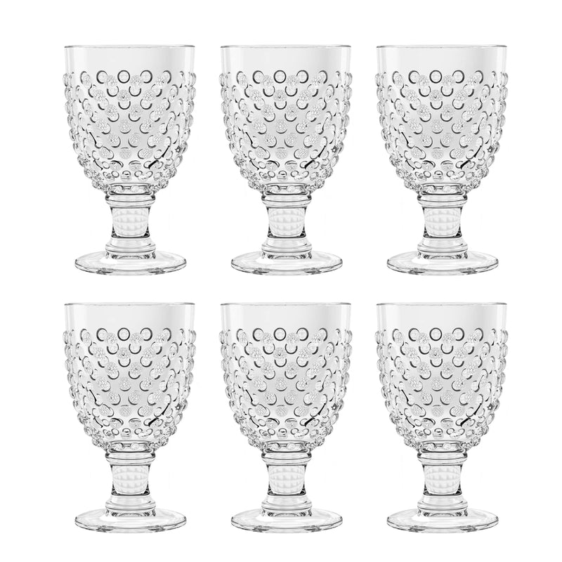 TarHong Hobnail Premium Plastic Drinkware, Beverage/Goblet, Clear