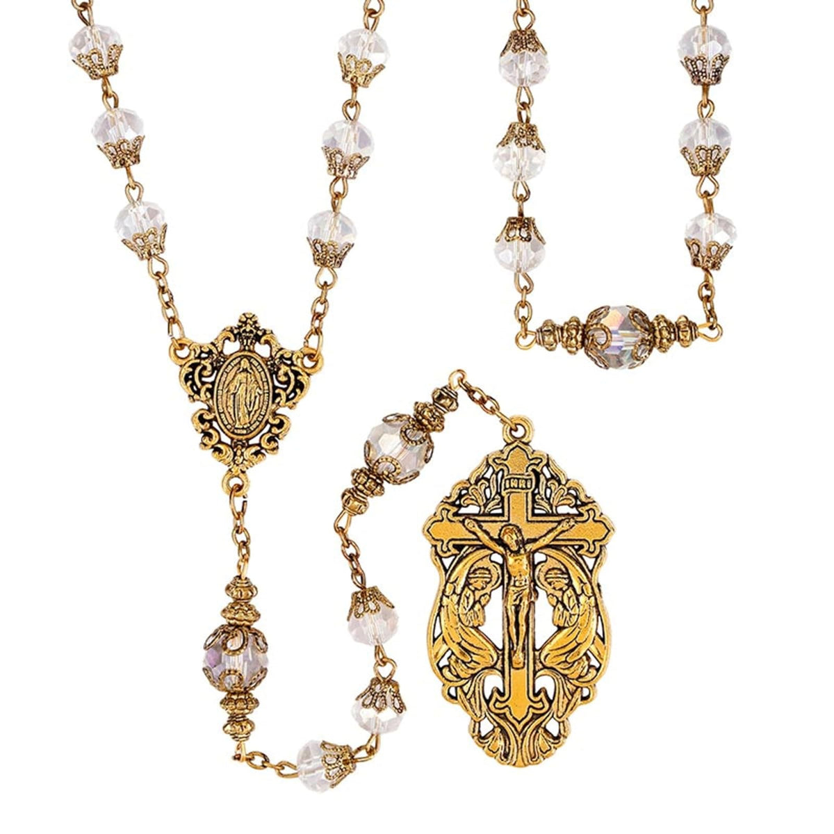 Christian Brands Catholic Necklace, 23.5" Long, Crystal